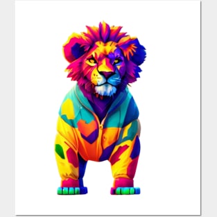 colorful lion Posters and Art